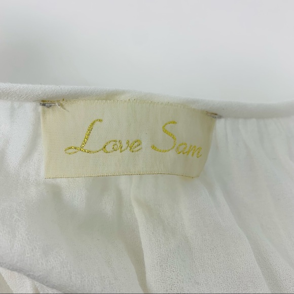 Love Sam Keyhole Peasant Bohemian Beaded Blouse - Picture 11 of 12